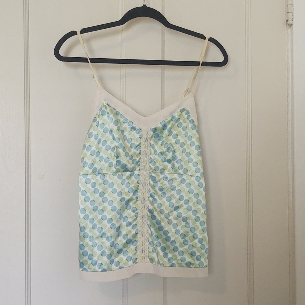 Vintage Y2K Young Essence Blue and Green Camisole Sz M